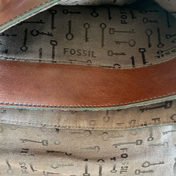 Fossil Tweed Leather Crossbody Purse Bag Saddlebag Wool - Picture 7 of 9